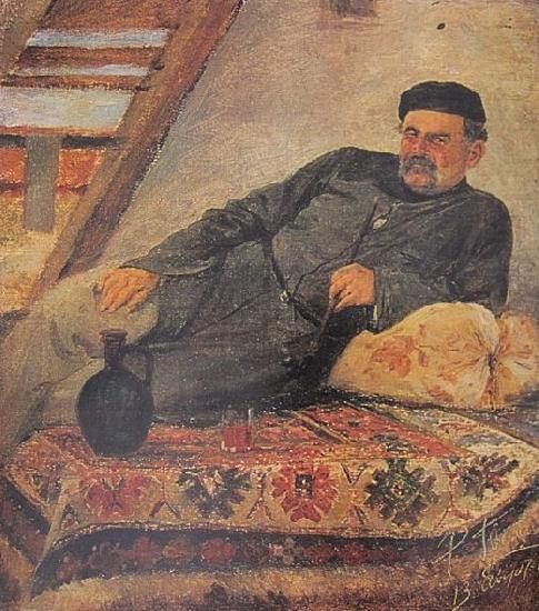 Romanoz Gvelesiani A Kakhetian man with a jar china oil painting image